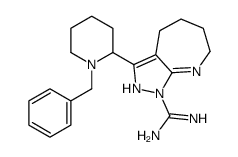 3-(1-benzylpiperidin-2-yl)-4,5,6,7-tetrahydro-2H-pyrazolo[3,4-b]azepine-1-carboximidamide Structure