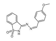 N-[(E)-(4-methoxyphenyl)methylideneamino]-1,1-dioxo-1,2-benzothiazol-3-amine Structure