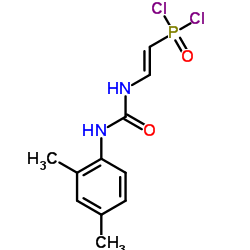 [(E)-2-{[(2,4-Dimethylphenyl)carbamoyl]amino}vinyl]phosphonic dichloride Structure