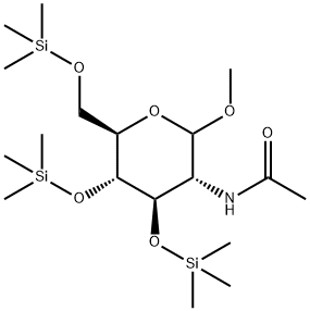 Methyl 2-(acetylamino)-3-O,4-O,6-O-tris(trimethylsilyl)-2-deoxy-D-glucopyranoside结构式