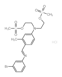 4-[(3-bromophenyl)iminomethyl]-3-methyl-N,N-bis(2-methylsulfonyloxyethyl)aniline Structure