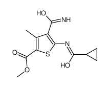 methyl 4-carbamoyl-5-(cyclopropanecarbonylamino)-3-methylthiophene-2-carboxylate Structure