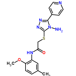 2-{[4-Amino-5-(4-pyridinyl)-4H-1,2,4-triazol-3-yl]sulfanyl}-N-(2-methoxy-5-methylphenyl)acetamide Structure
