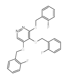 Pyridazine,3,4,5-tris[[(2-fluorophenyl)methyl]thio]-结构式