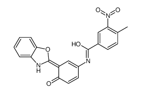 N-[(3E)-3-(3H-1,3-benzoxazol-2-ylidene)-4-oxocyclohexa-1,5-dien-1-yl]-4-methyl-3-nitrobenzamide结构式