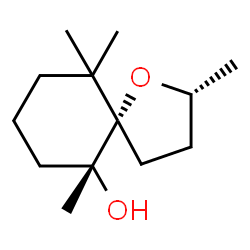 [2α,5α,(R*)]-2,6,10,10-tetramethyl-1-oxaspiro[4.5]decan-6-ol Structure