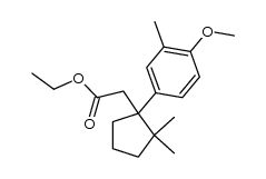 ethyl 2-(1-(4-methoxy-3-methylphenyl)-2,2-dimethylcyclopentyl)acetate结构式