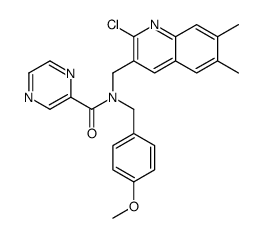 Pyrazinecarboxamide, N-[(2-chloro-6,7-dimethyl-3-quinolinyl)methyl]-N-[(4-methoxyphenyl)methyl]- (9CI) Structure