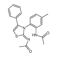 3-(2-acetylamino-4-methyl-phenyl)-2-acetylimino-4-phenyl-2,3-dihydro-thiazole结构式