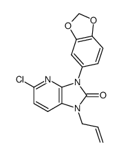 1-allyl-3-benzo[1,3]dioxol-5-yl-5-chloro-1,3-dihydro-imidazo[4,5-b]pyridin-2-one结构式
