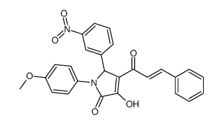 4-hydroxy-1-(4-methoxyphenyl)-2-(3-nitrophenyl)-3-[(E)-3-phenylprop-2-enoyl]-2H-pyrrol-5-one结构式