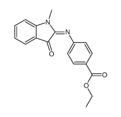 4-(1-methyl-3-oxo-1,3-dihydro-indol-2-ylideneamino)-benzoic acid ethyl ester Structure