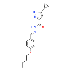 (E)-N-(4-butoxybenzylidene)-3-cyclopropyl-1H-pyrazole-5-carbohydrazide Structure