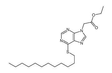 ethyl 2-(6-dodecylsulfanylpurin-9-yl)acetate结构式