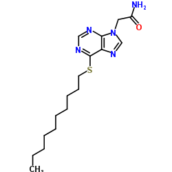2-(6-decylsulfanylpurin-9-yl)acetamide结构式
