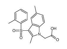 2-[2,5-dimethyl-3-(2-methylphenyl)sulfonylindol-1-yl]acetic acid Structure