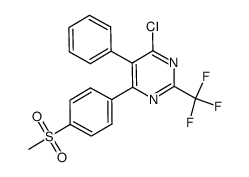 4-chloro-6-[4-(methylsulfonyl)phenyl]-5-phenyl-2-(trifluoromethyl)pyrimidine结构式