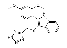 2-(2,4-dimethoxyphenyl)-3-(2H-tetrazol-5-ylmethylsulfanyl)-1H-indole结构式
