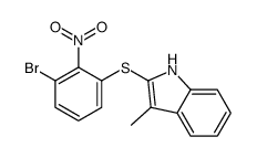 2-(3-bromo-2-nitrophenyl)sulfanyl-3-methyl-1H-indole结构式