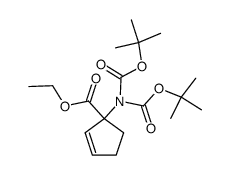 (+/-)-ethyl N-di-tert-butoxycarbonyl-1-amino-cyclopent-2-ene-1-carboxylate结构式
