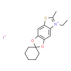 7'-ethyl-6'-methylspiro[cyclohexane-1,2'-[1,3]dioxolo[4,5-f]benzothiazolium] iodide structure