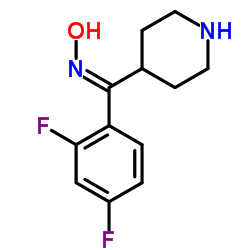 (E)-1-(2,4-Difluorophenyl)-N-hydroxy-1-(4-piperidinyl)methanimine结构式