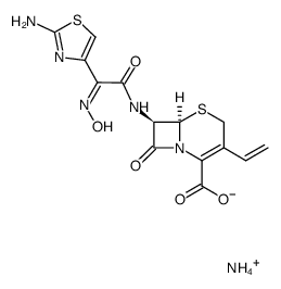 7-(Z)-[2-(2-aminothiazol-4-yl)-2-hydroxyiminoacetamido]-3-vinyl-3-cephem-4-carboxylic acid ammonium salt结构式