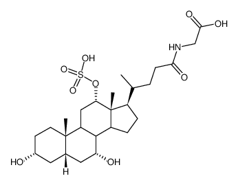 N-[(3a,5b,7a,12a)-3,7-dihydroxy-24-oxo-12-(sulfooxy)cholan-24-yl]-glycine Structure
