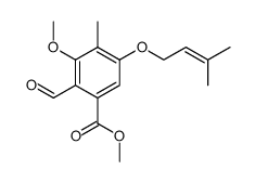 methyl 2-formyl-3-methoxy-4-methyl-5-(3-methyl-2-butenyloxy)benzoate Structure