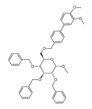 methyl 2,3,4-tri-O-benzyl-6-O-(4-(3,4-dimethoxyphenyl)benzyl)-α-D-glucopyranoside Structure