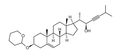 (22S)-3β-tetrahydropyranyloxycholest-5-en-23-yn-22-ol结构式