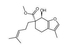 4,5,6,7-Tetrahydro-7β-hydroxy-6β-(methoxycarbonyl)-3-methyl-6α-(4-methyl-3-pentenyl)-1-benzofuran结构式