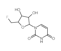 2,4(1H,3H)-Pyrimidinedione,1-(5-deoxy-5-fluoro-a-D-ribofuranosyl)-结构式