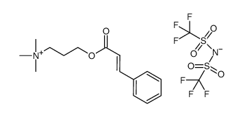 {3-(3-phenylprop-2-enoyloxy)propyl}trimethylammonium bistrifluoromethanesulfonimidate Structure