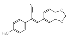 (Z)-3-benzo[1,3]dioxol-5-yl-2-(4-methylphenyl)prop-2-enenitrile结构式