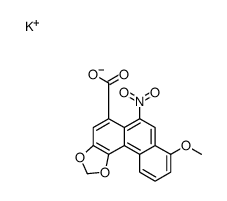 potassium 8-methoxy-6-nitrophenanthro[3,4-d]-1,3-dioxole-5-carboxylate结构式