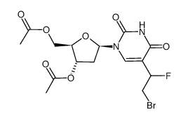 3',5'-di-O-acetyl-5-(1-fluoro-2-bromoethyl)-2'-deoxyuridine Structure