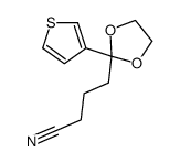 4-(2-thiophen-3-yl-1,3-dioxolan-2-yl)butanenitrile Structure