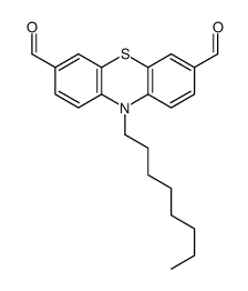 10-octylphenothiazine-3,7-dicarbaldehyde结构式