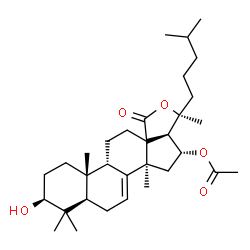 (9β)-16α-Acetyloxy-3β,20-dihydroxy-5α-lanost-7-en-18-oic acid 18,20-lactone Structure