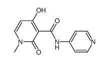 N-(4-pyridyl)-1-methyl-4-hydroxy-2-oxo-1,2-dihydropyridine-3-carboxamide结构式