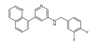 N-[(3,4-difluorophenyl)methyl]-5-quinolin-8-ylpyridin-3-amine结构式