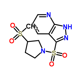 3-{[3-(Methylsulfonyl)-1-pyrrolidinyl]sulfonyl}-1H-pyrazolo[3,4-b]pyridine结构式