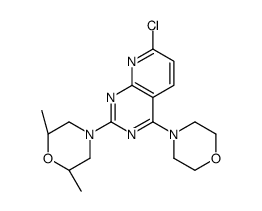 7-Chloro-2-[(2R,6S)-2,6-dimethyl-4-morpholinyl]-4-(4-morpholinyl) pyrido[2,3-d]pyrimidine结构式