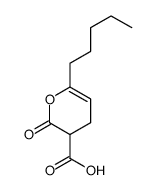 3,4-dihydro-2-oxo-6-pentyl-2H-pyran-3-carboxylic acid structure