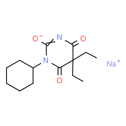 sodium 1-cyclohexyl-5,5-diethylbarbiturate structure