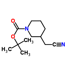 1-N-BOC-PIPERIDINE-3-METHYL NITRILE structure