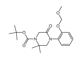 2,2-dimethyl-4-(2-methoxymethoxyphenyl)-5-oxopiperazine-1-carboxylic acid t-butyl ester结构式