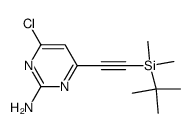 4-{[tert-butyl(dimethyl)silyl]ethynyl}-6-chloropyrimidin-2-amine结构式
