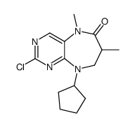 (4R/S)-10-chloro-2-cyclopentyl-4,6-dimethyl-2,6,9,11-tetrazabicyclo[5.4.0]undeca-7,9,11-trien-5-one结构式